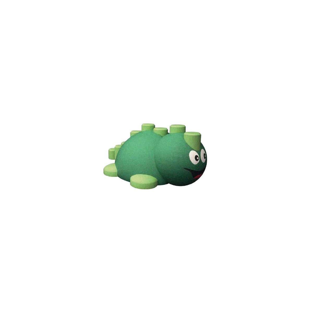 Figura 3D de reptil verde con espinas en el lomo para parque infantil temático