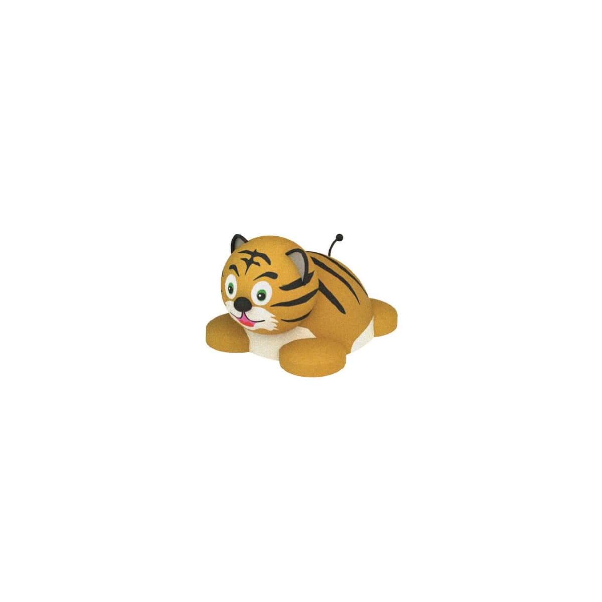 Figura 3D de tigre mediano naranja con rayas negras para parque infantil temático