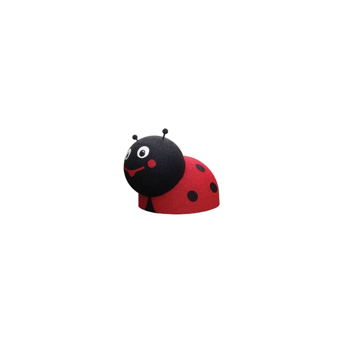 Figura 3D de mariquita roja con puntos negros para parque infantil