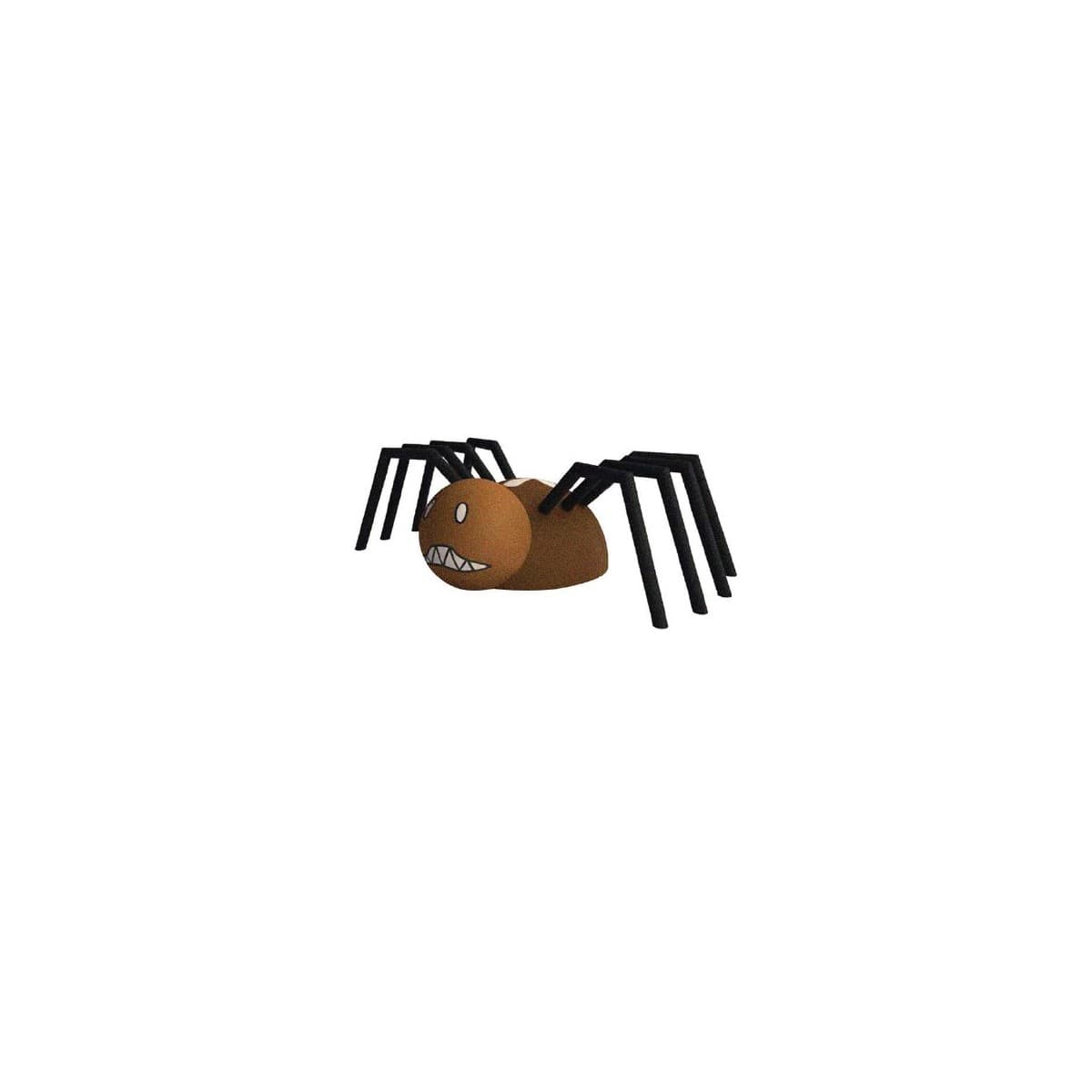 Figura 3D de araña de patas largas negras y cuerpo café para parque infantil temático