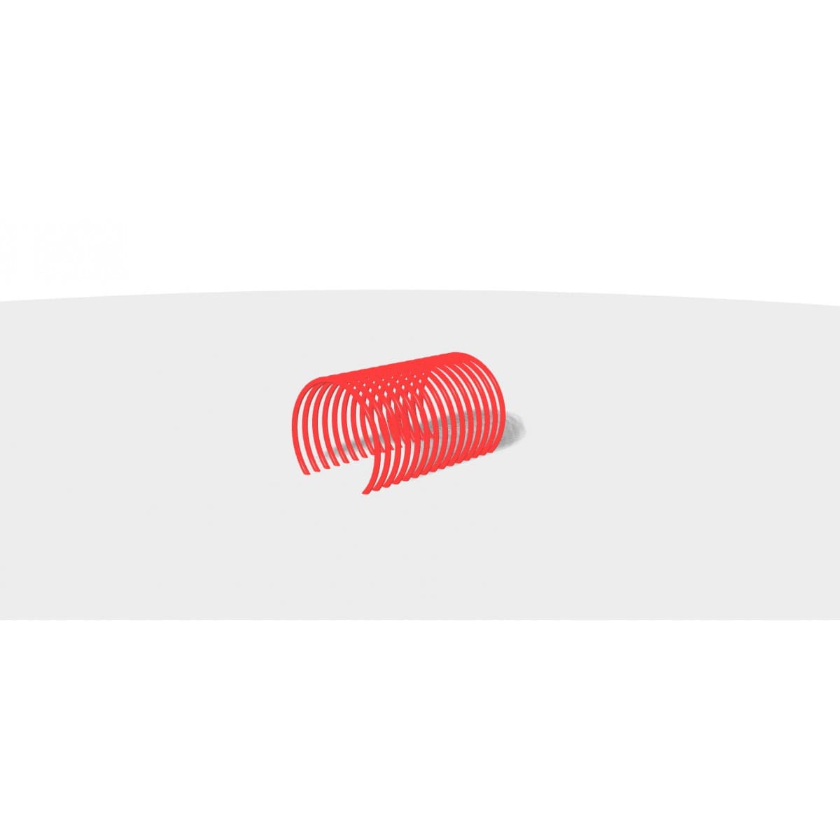 Render de un túnel de arcos rojos para parque infantil